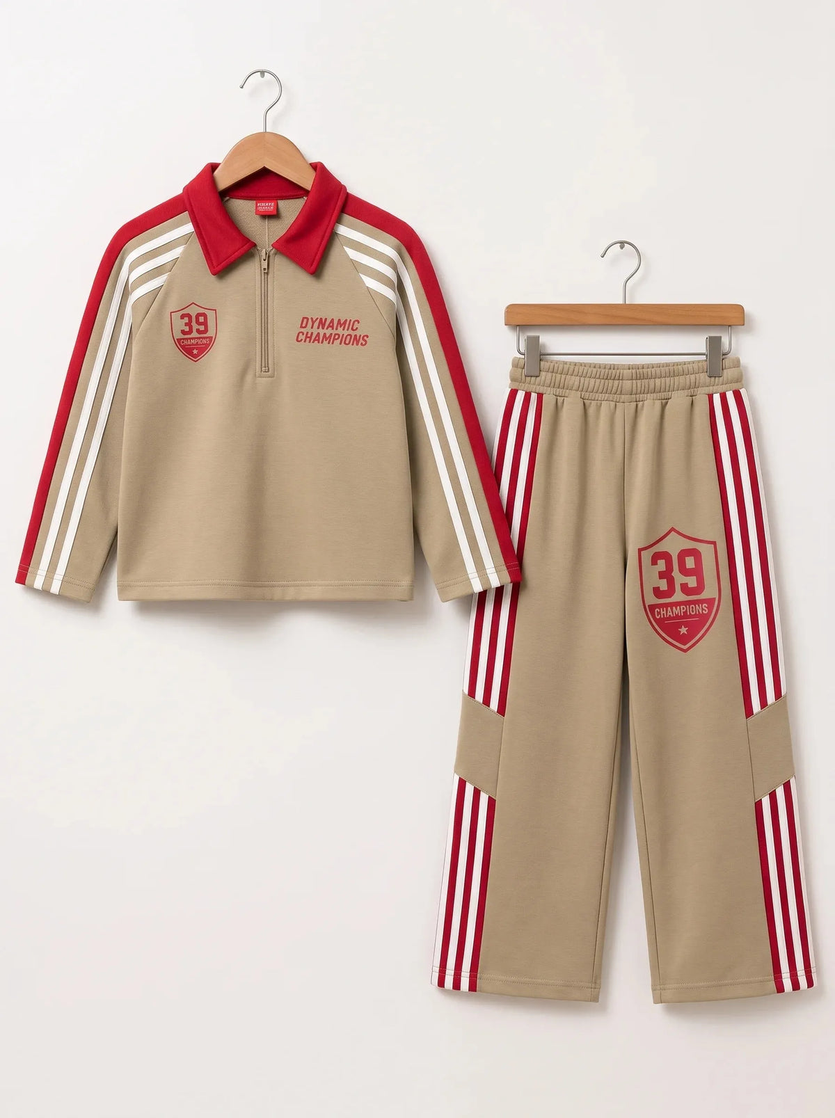 39 Champion Dynamic Beige Baggy Tracksuit For Boys B-33