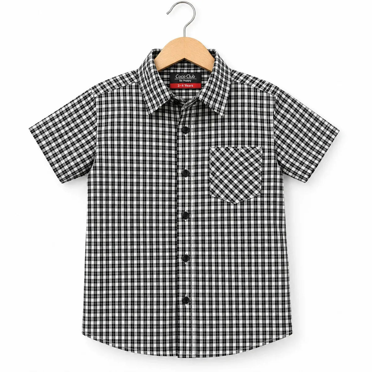 Black White Check Casual Shirt Boys(R-457 N)