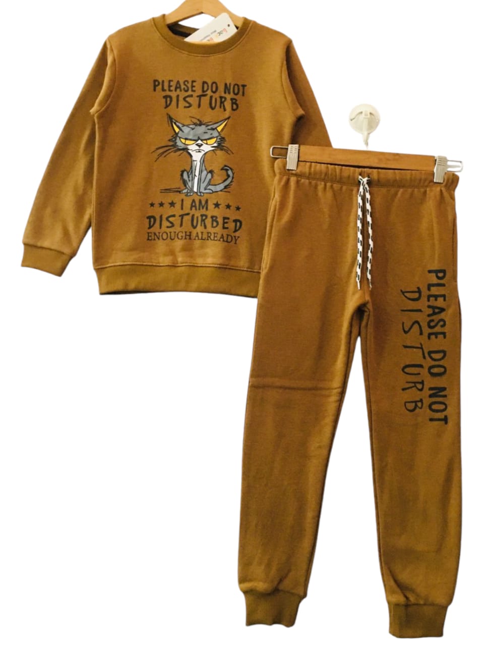 plz Don't Disturb Brown Track-suit Boys