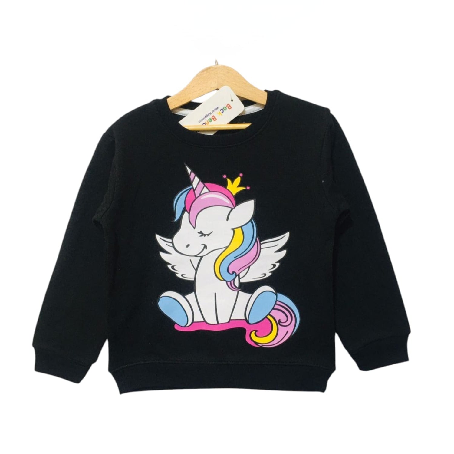 Unicorn Black Sweatshirt Girls ( R-200 )