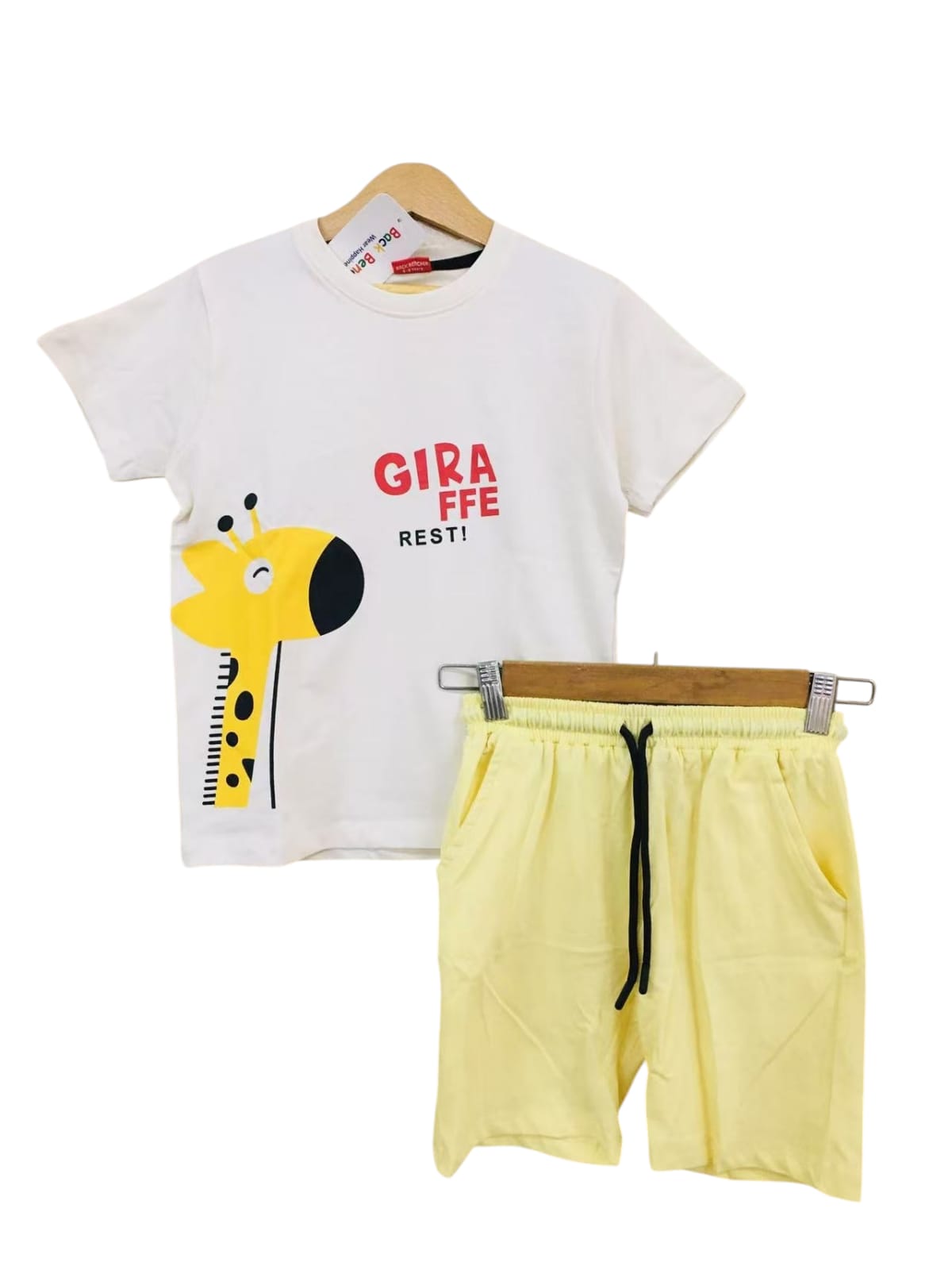 Giraffa Print Cream Nicker Suit Boys ( R-285 )