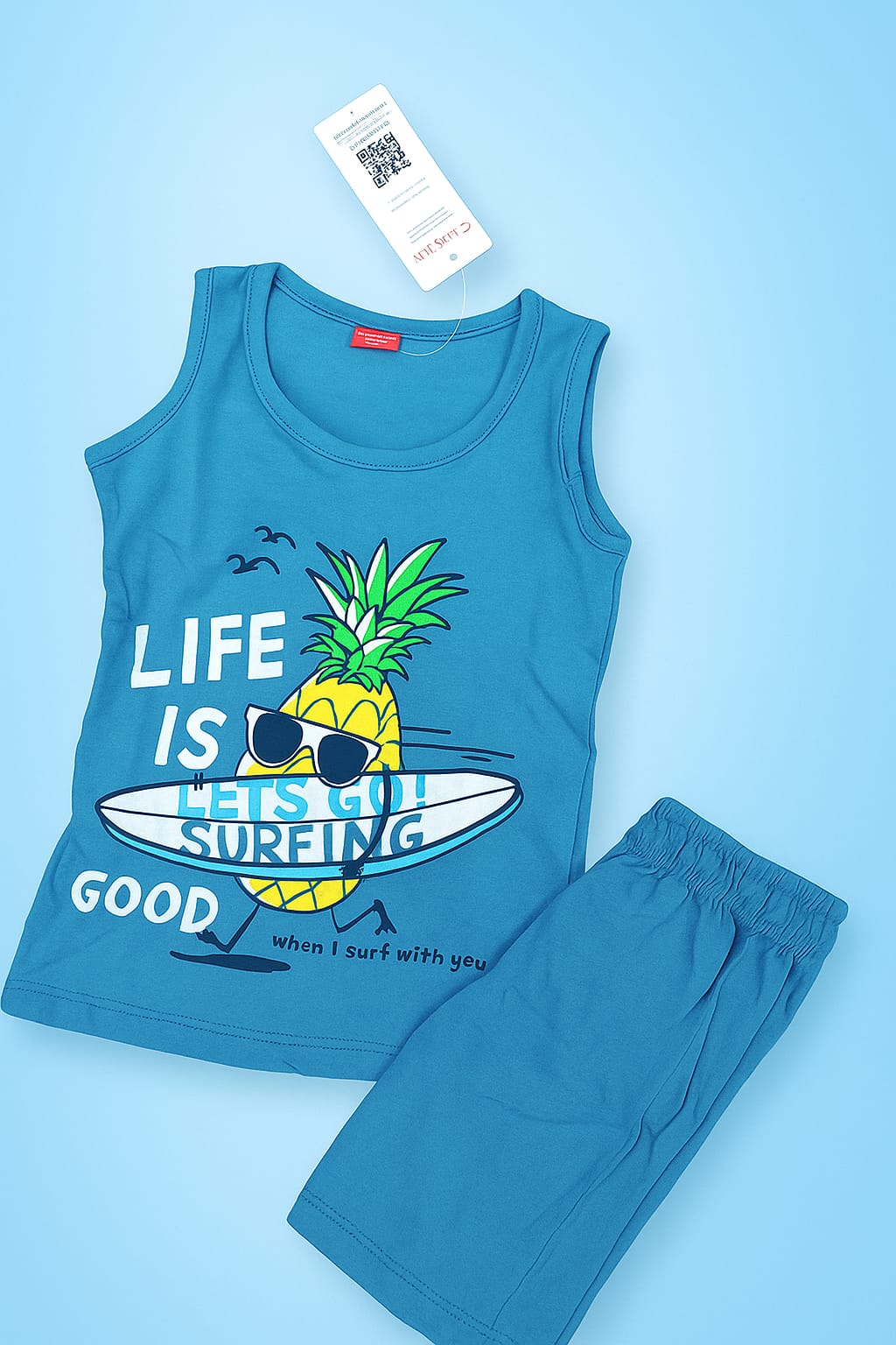 Let's Go Sleeveless Blue Nicker Suit Boys