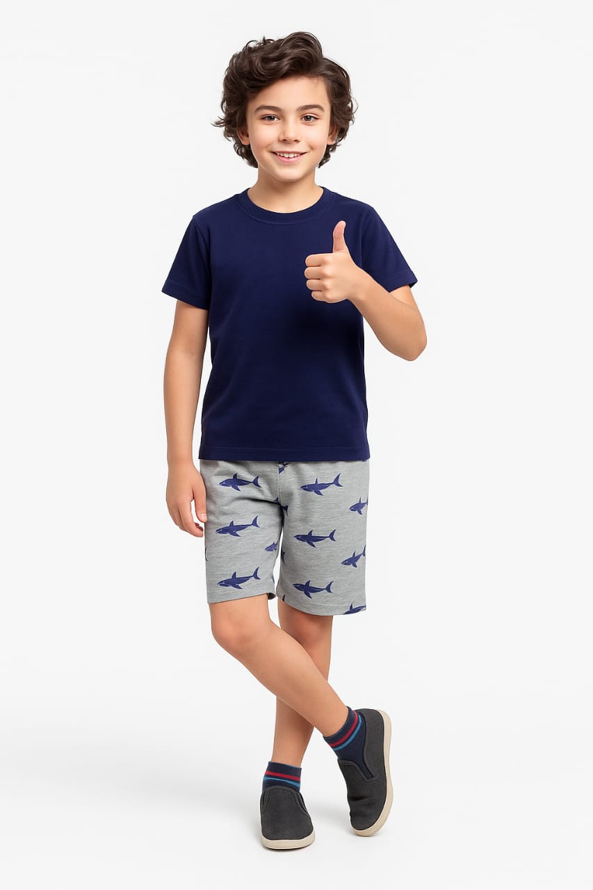 Simple Navy Nicker Suit Boys ( R-422 )