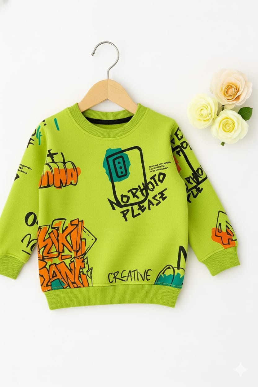 No Wifi Lime Sweatshirt Boys