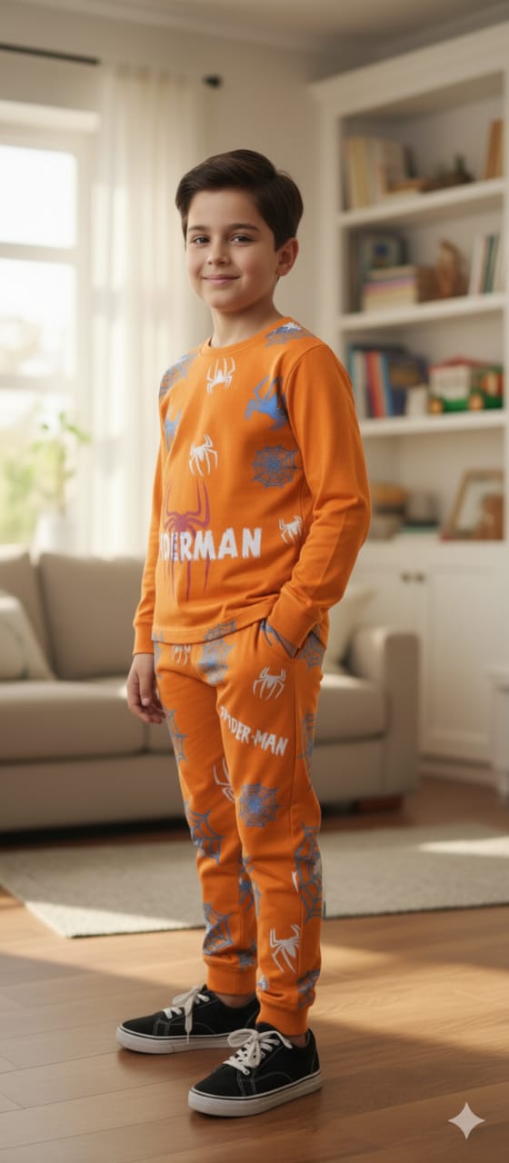 Spiderman Orange Trouser Shirt Boys