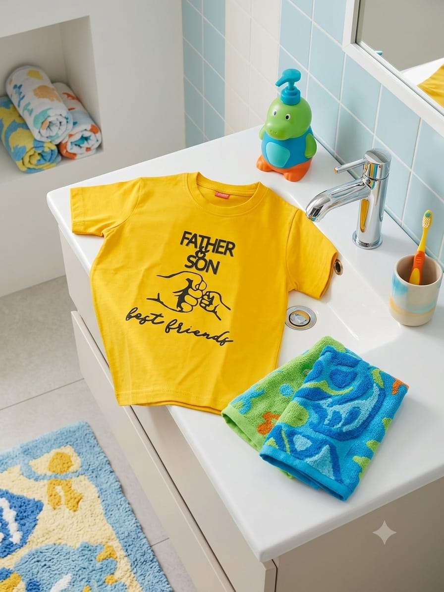 Father Son Yellow T-Shirt Boys ( R-38 ) N