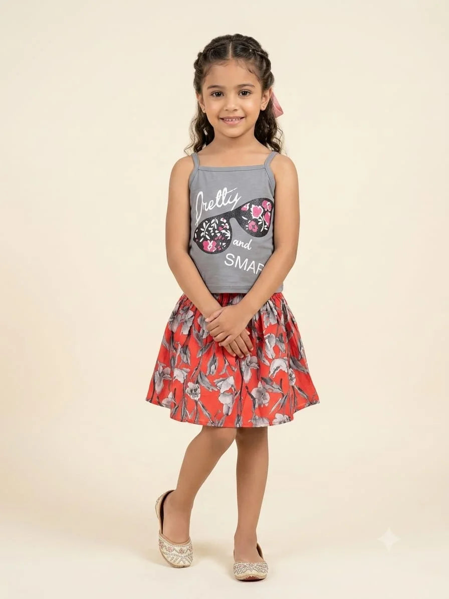 Pretty & Smart Grey Skirt Suit Girls ( R-13 )