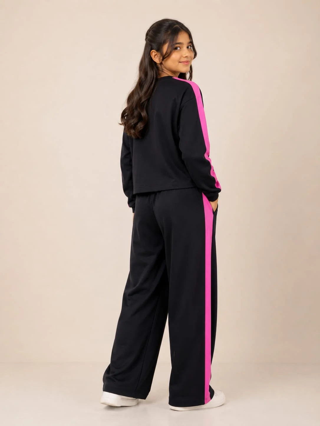 Love Fall Over Full Sleeve Black Baggy Trouser Shirt Girls ( R-323,331 N )