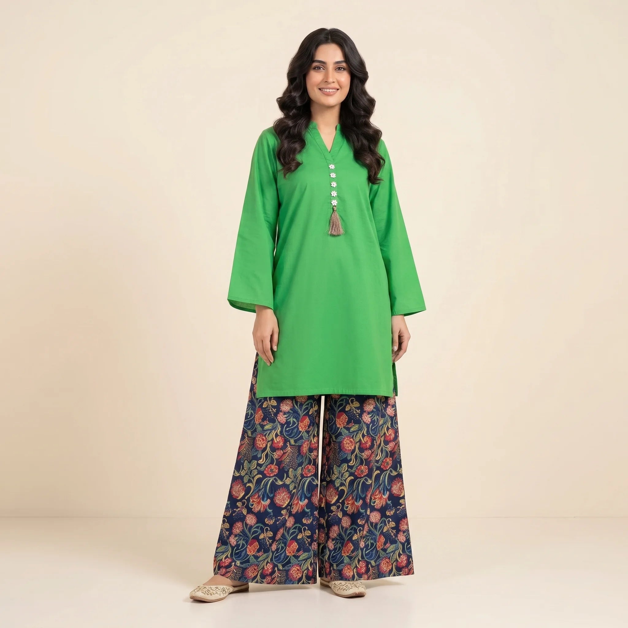 Simple Green 2Pcs Suit For Women ( R-162 N )