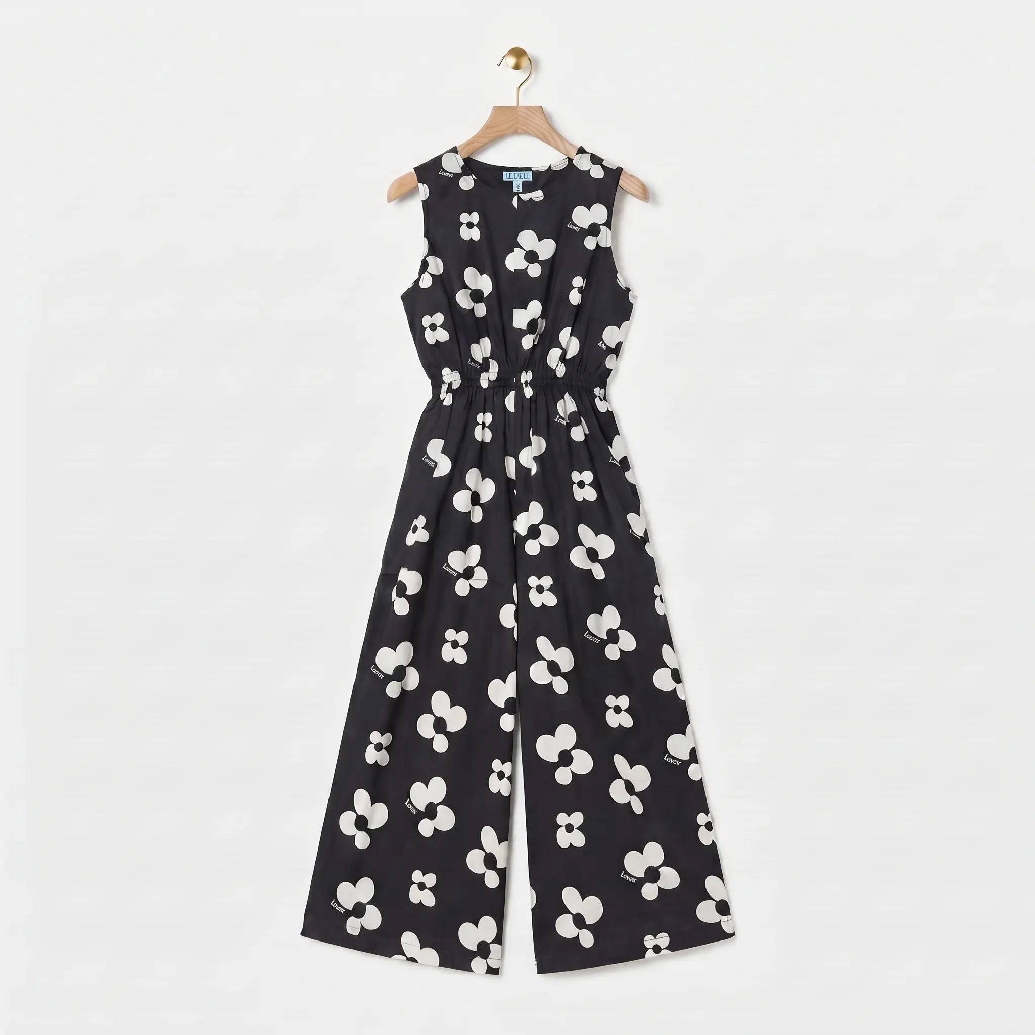 Sun Flower Print Black Jump Suit Girls ( R-109 N )