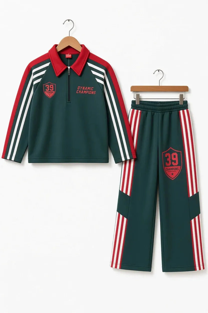 39 Champion Dynamic Dark Teal Baggy Tracksuit For Boys B-25