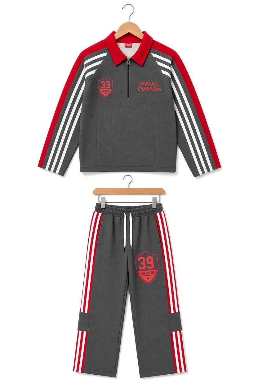 39 Champion Dynamic Charcoal Baggy Tracksuit For Boys R-277