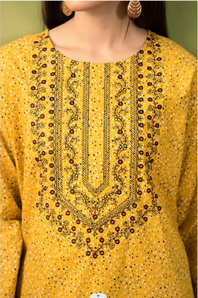 Front Embroidery Mehndi 2Pcs Suit Women