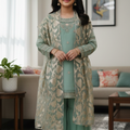 3Pcs Mint Green Gharara Suit Girls ( R-327 )