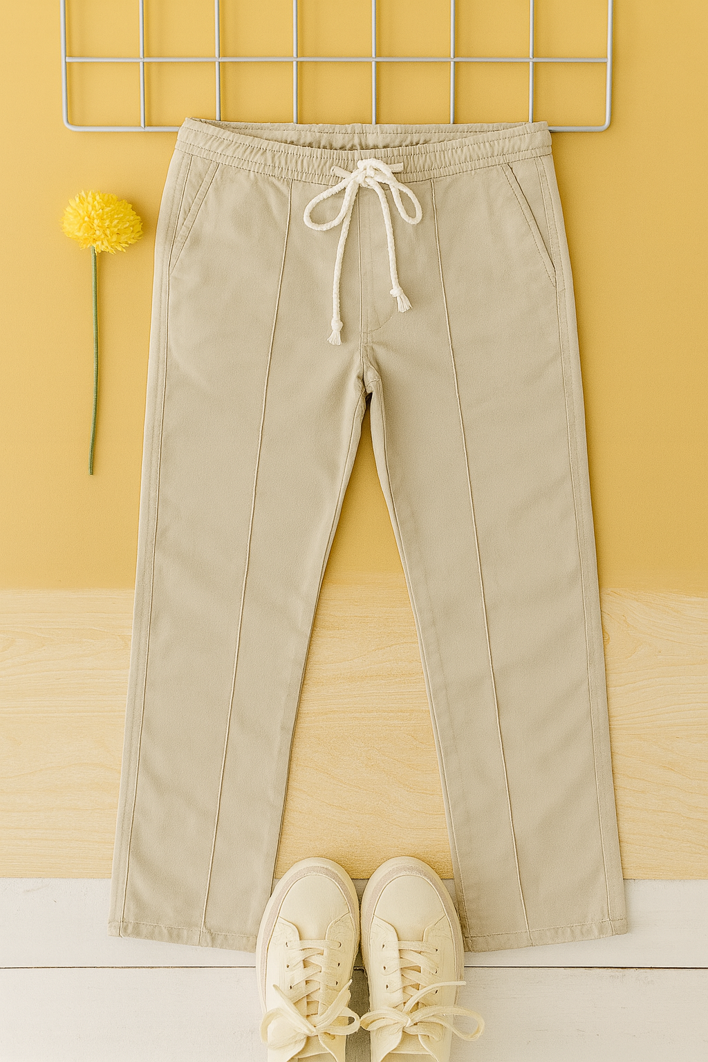 3 Pocket Cream Trouser Men's