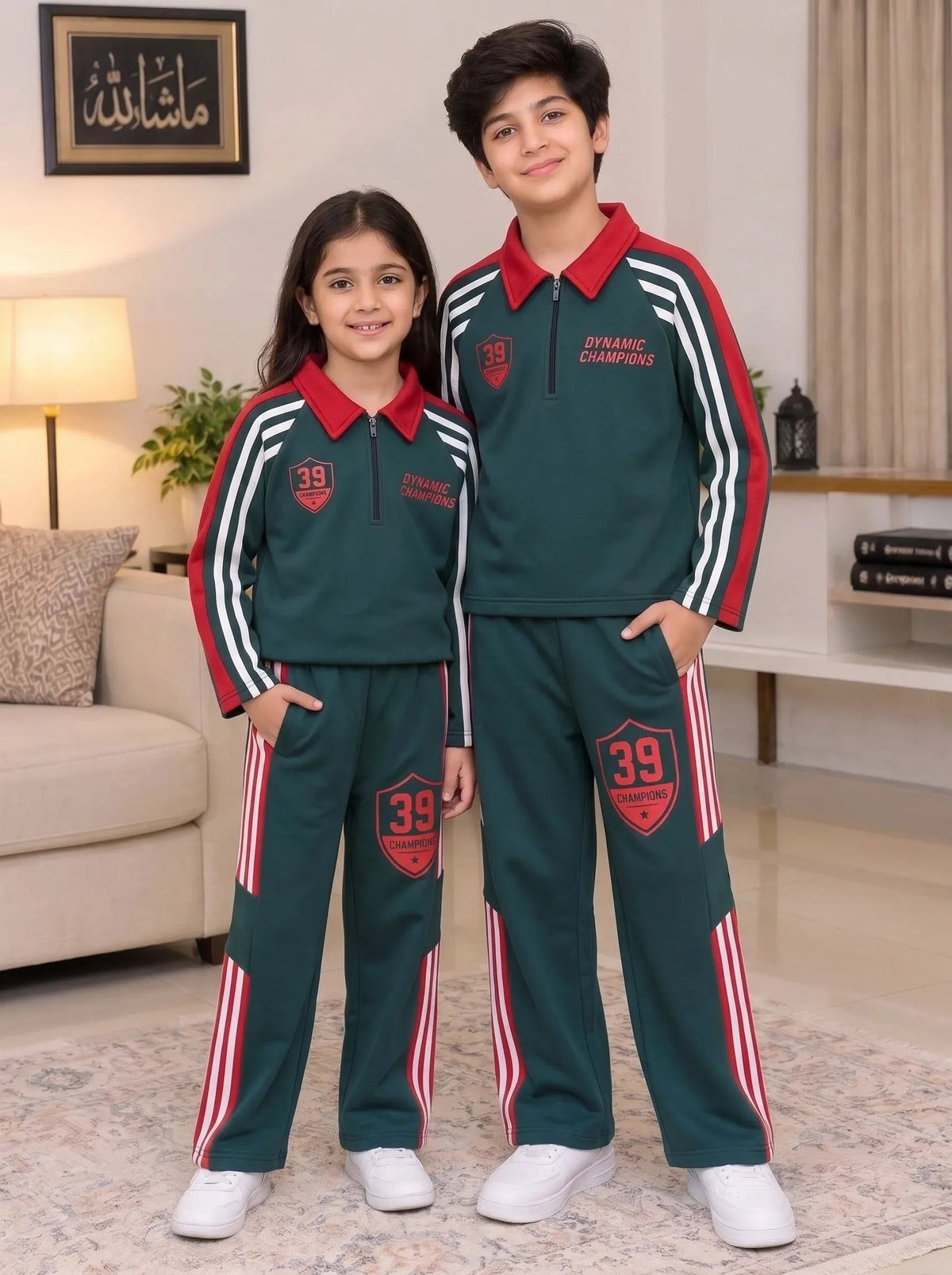 39 Champion Dynamic Dark Teal Baggy Tracksuit  For Unisex B-25