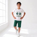 2 Flag Pakistan White Nicker Suit Boys ( R-452 )