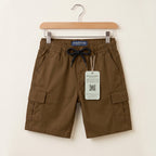 6 Pocket Camel Brown Cotton Shorts Boys