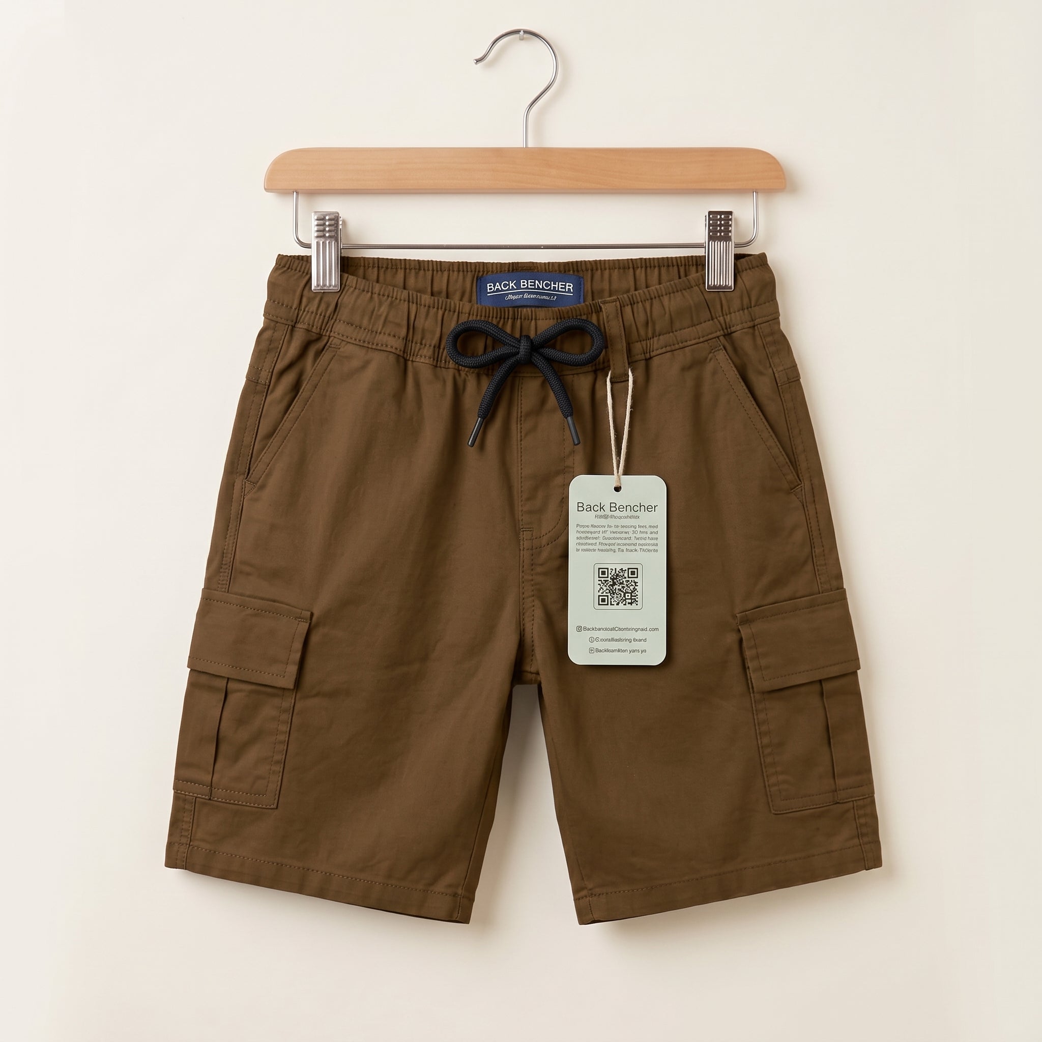 6 Pocket Camel Brown Cotton Shorts Boys