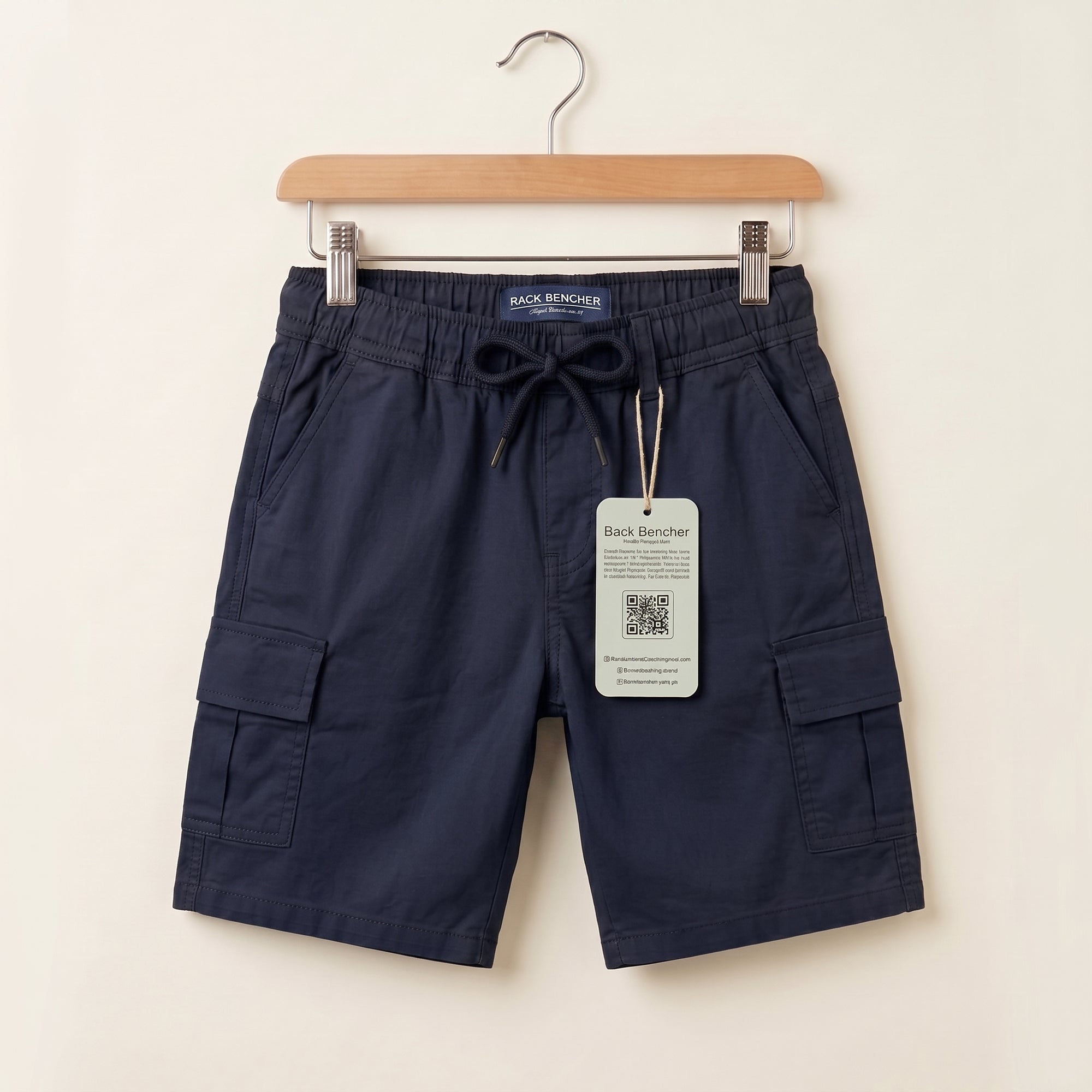 6 Pocket Navy Cotton Shorts Boys