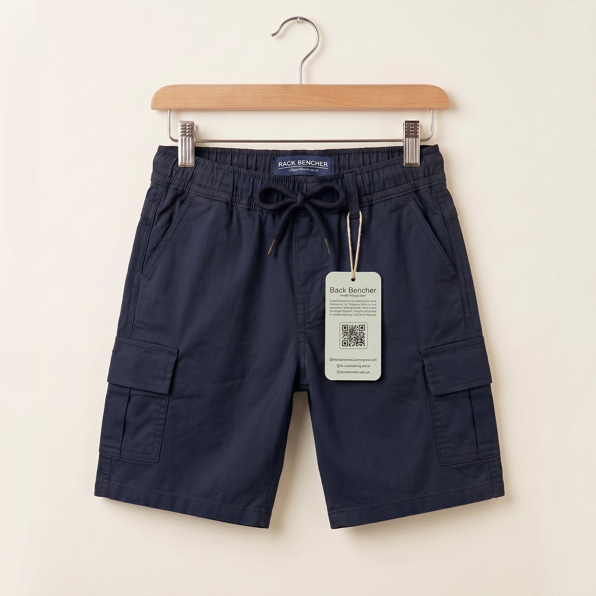 6 Pocket Navy Cotton Shorts Boys
