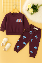 Umbrella Logo Mahroon Track-Suit Boys