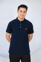 Horse Logo Navy Collar Polo Men's