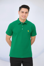 Ferrari Logo Green Collar Polo Men's