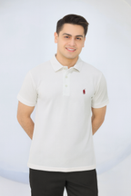 Ferrari Logo White Collar Polo Men's
