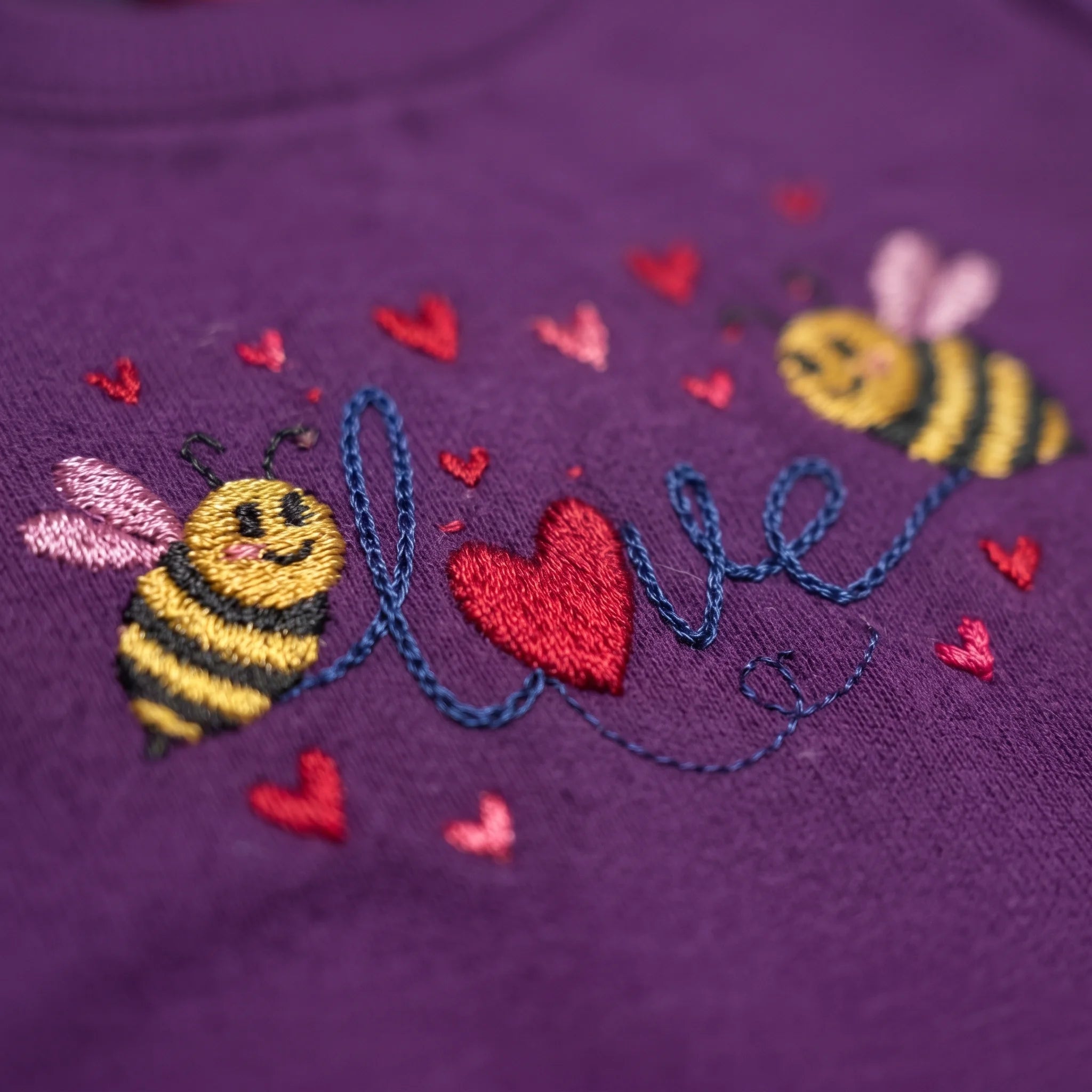 Love Be Embroidery Purple Track-Suit Girls ( R-102 N )