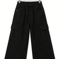 6 Pocket Black Wide Leg Jeans Boys & Girls