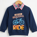 Ride Navy Double Sweatshirt For Boys ( B)