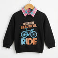Life Is Beautiful Black Double Sweatshirt For Boys ( B)