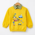 Car Traffic Graphic  Bright  Yellow Double Sweatshirt For Boys ( B)