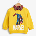 Marvel Captain America Graphic Yellow Double Sweatshirt For Boys ( B)