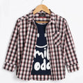 Smile Today Black Inner Full Sleeve Black, Red & White Plaid Double Casual Shirt R-416