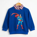 Superman Graphic Royal Blue Double Sweatshirt For Boys ( B)