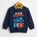 Life Is Beautiful Navy Blue Double Sweatshirt For Boys ( B)