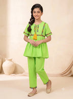 Front Lase Parrot 2Pcs Suit-Girls