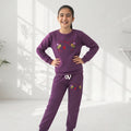 Love Be Embroidery Purple Track-Suit Girls ( R-102 N )