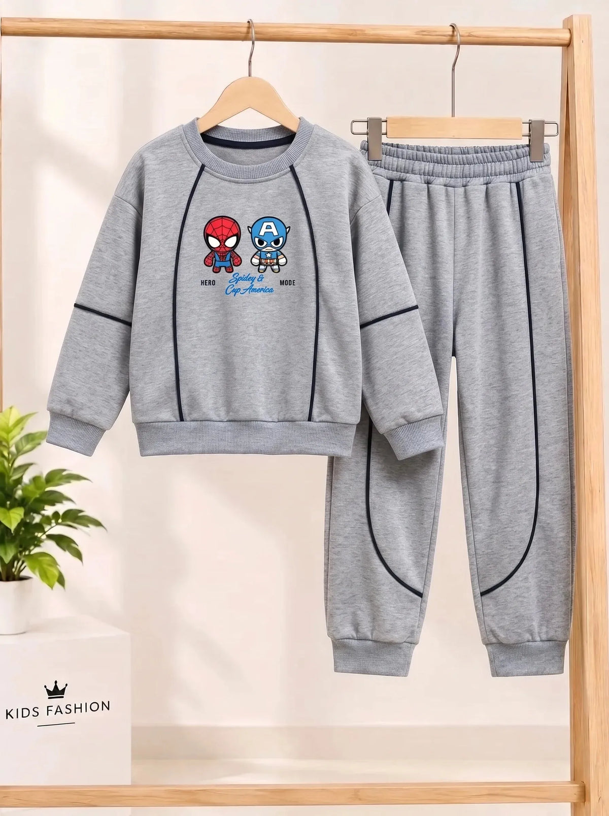 Hero Mode Grey Tracksuit For Boys