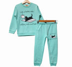 Coffee With Cat Sky Track-suit Girls ( R-349 )