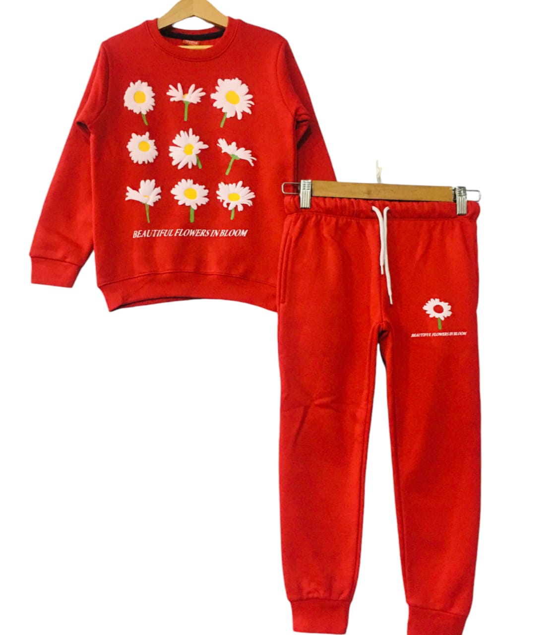 Nine Flower Red Track-suit Girls ( R-349 )