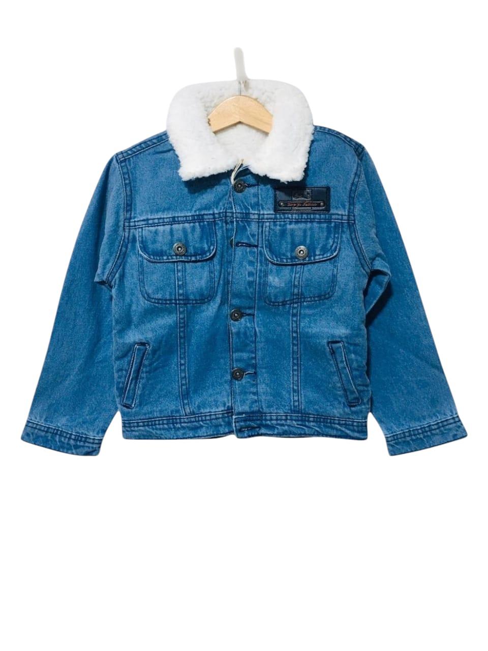 Denim Fur Sky Blue Jacket Girls (S)