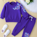 Right Side Embroidery Purple Track-suit Girls ( Factory )