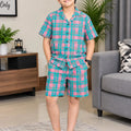 Pink Sky Check Coat Collar Nicker Suit Boys ( R-446 N )