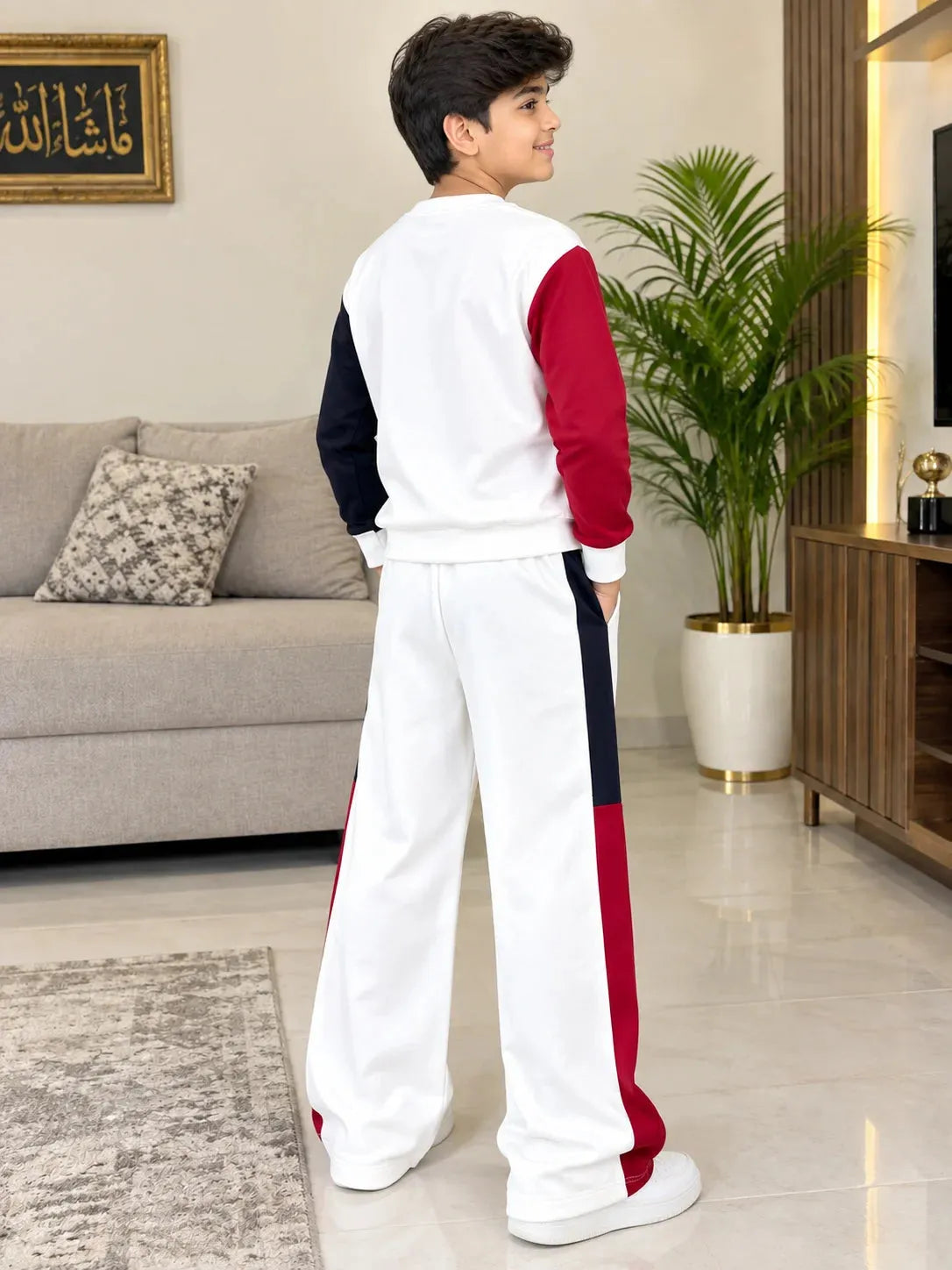 Enjoy Every Moment Off-White Baggy Track-Suit Boys ( R-498 N )