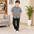Black White Check Casual Shirt Boys(R-457 N)