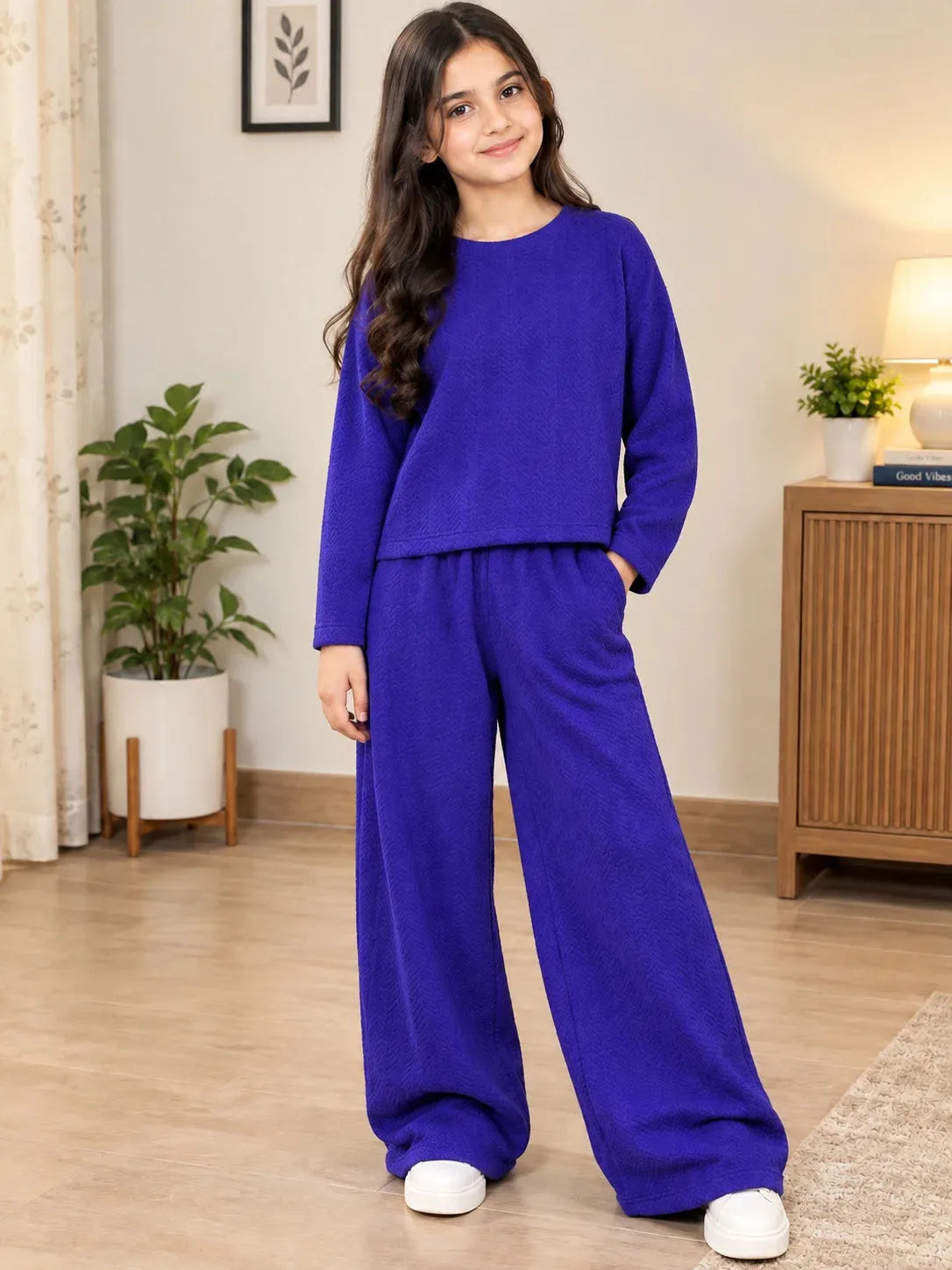 Colorful Purple Baggy Track-Suit For Girls ( R-433 N)