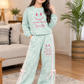 Smiley Print Sky Baggy Track-Suit For Girls